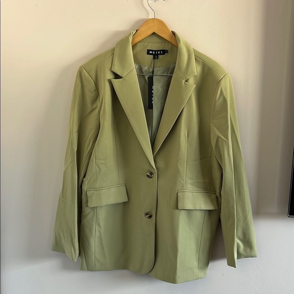 Motel Rocks Green Blazer Button Front Tailored Y2K Streetwear NWT